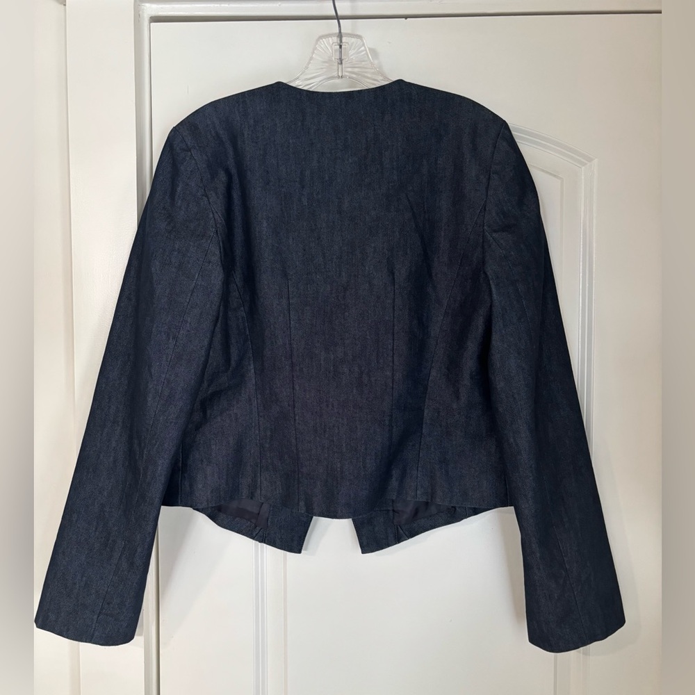 Classic dark blue denim Blazer - Picture 3 of 5